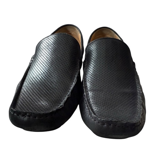 Kenneth Cole Men’s Black Leather Perforated Loafers Size 9M - Picture 1 of 6